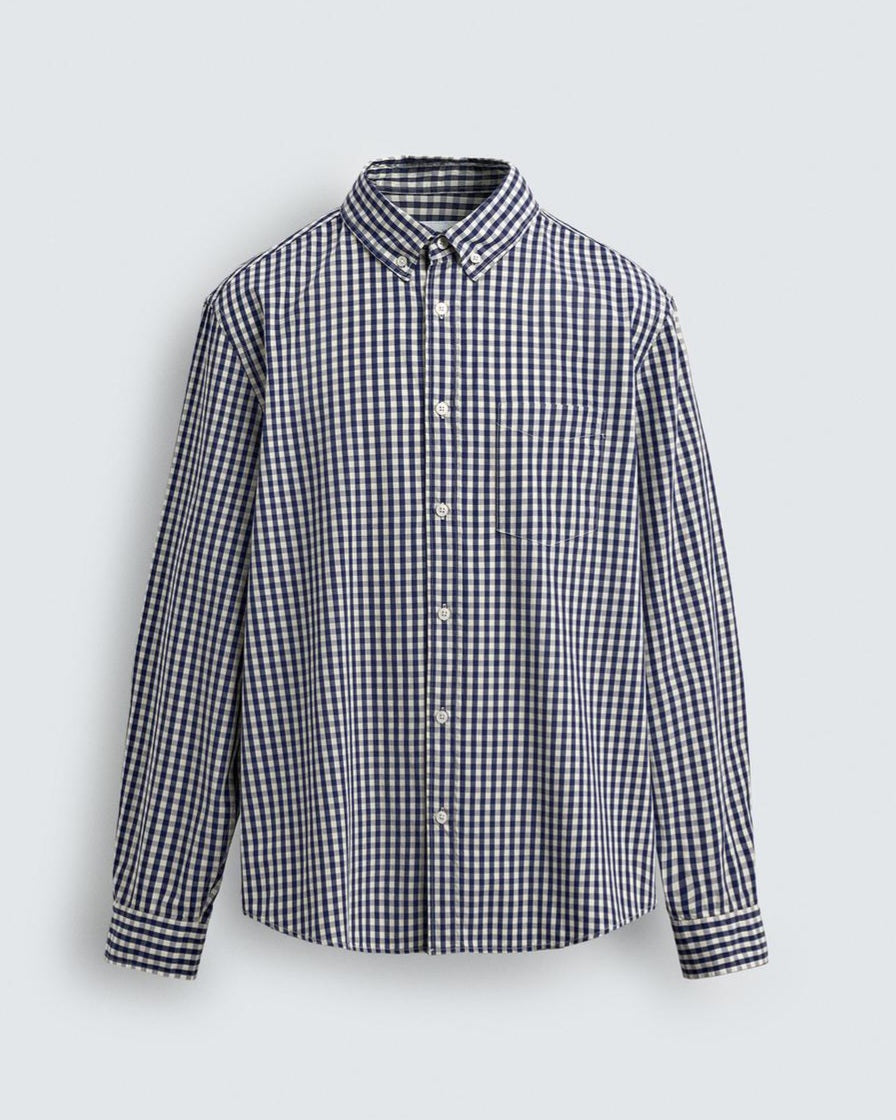 Zara Blue Checked Shirt with Pocket