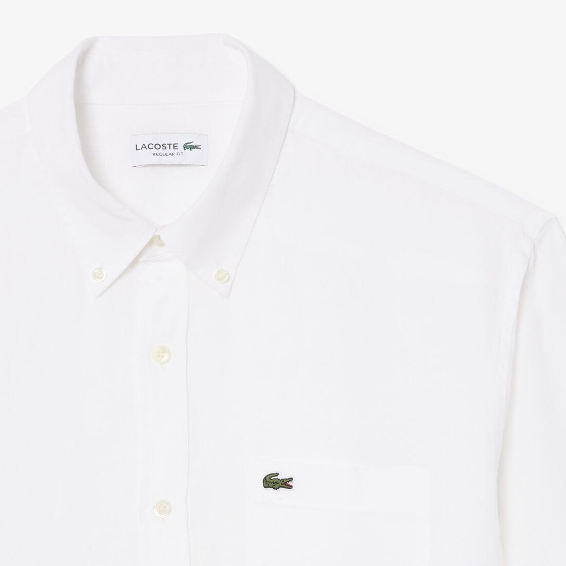 Lacoste Regular Fit Cotton Oxford Shirt in White