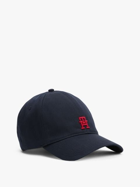 Navy Baseball Cap with Red Logo