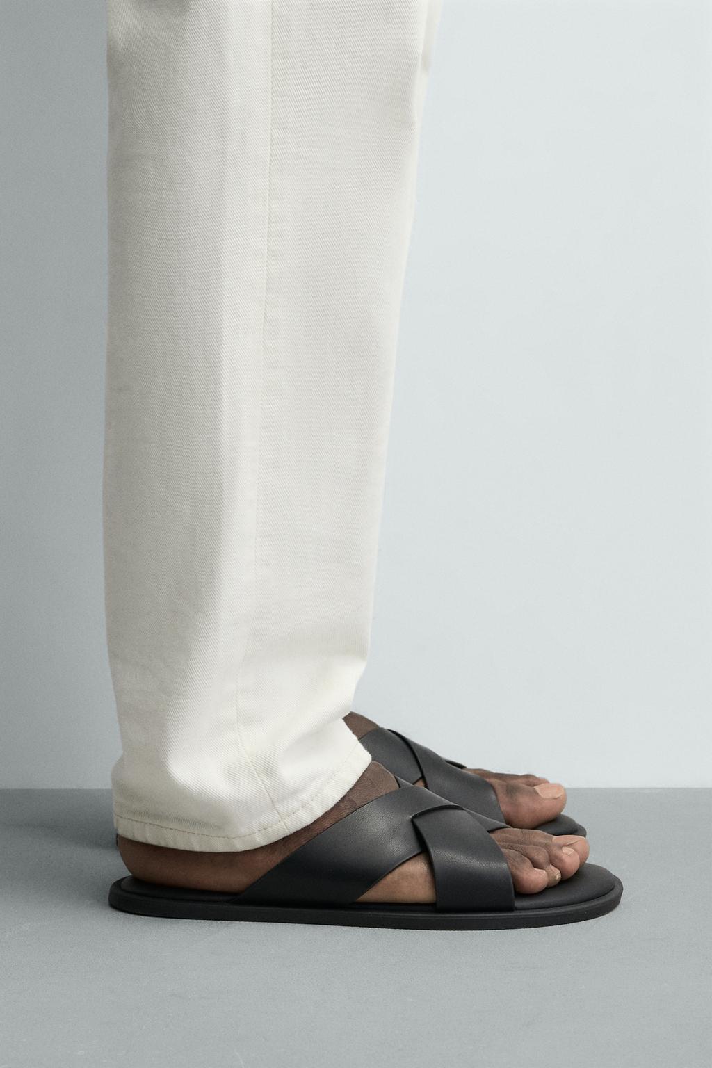 Zara Black Crossover Sandals