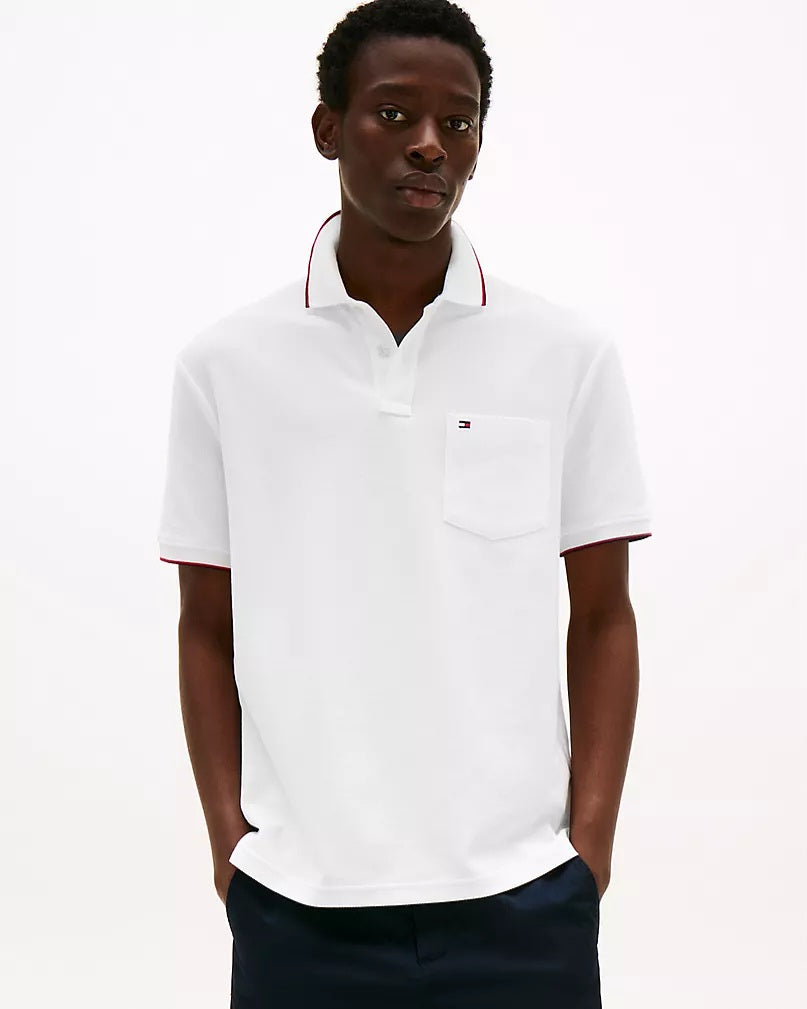 Tommy Hilfiger Classic Fit White Pocket Polo Shirt
