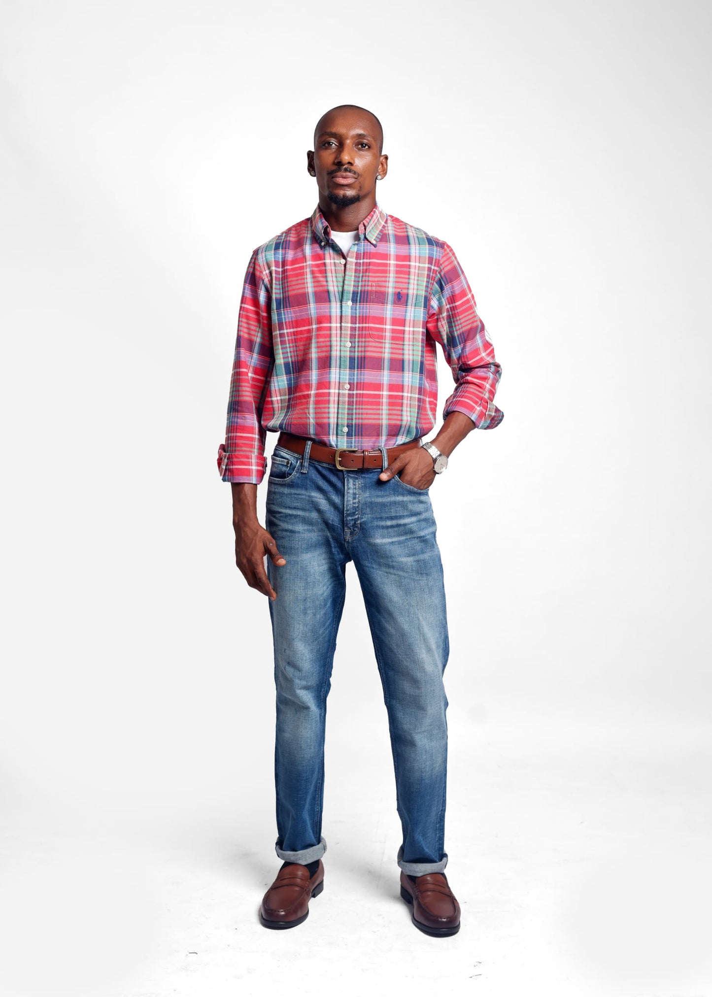 Regular Fit Plaid Oxford Shirt