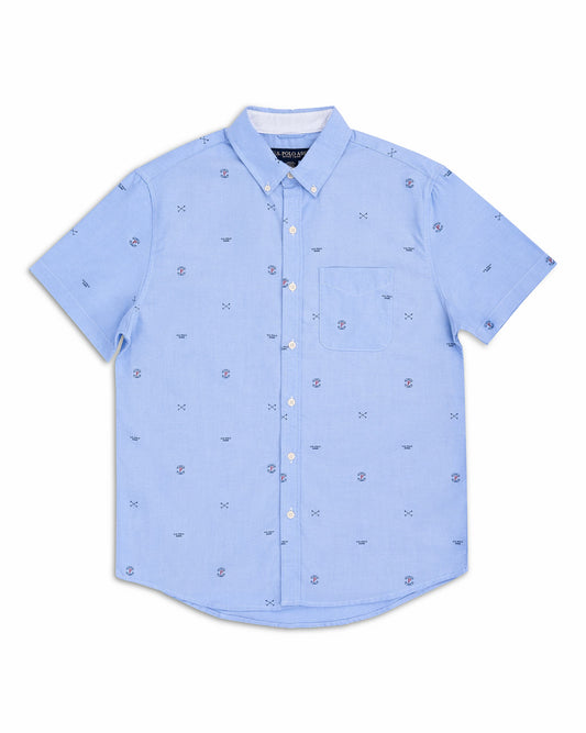 US Polo Assn Regular Fit Flag-Embroidery Shirt in Blue