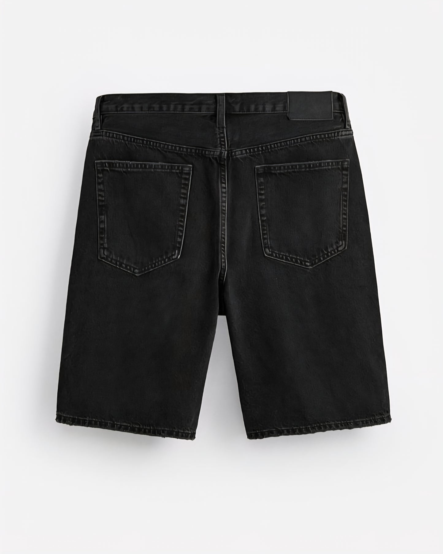 Zara Black Denim Straight-leg Short