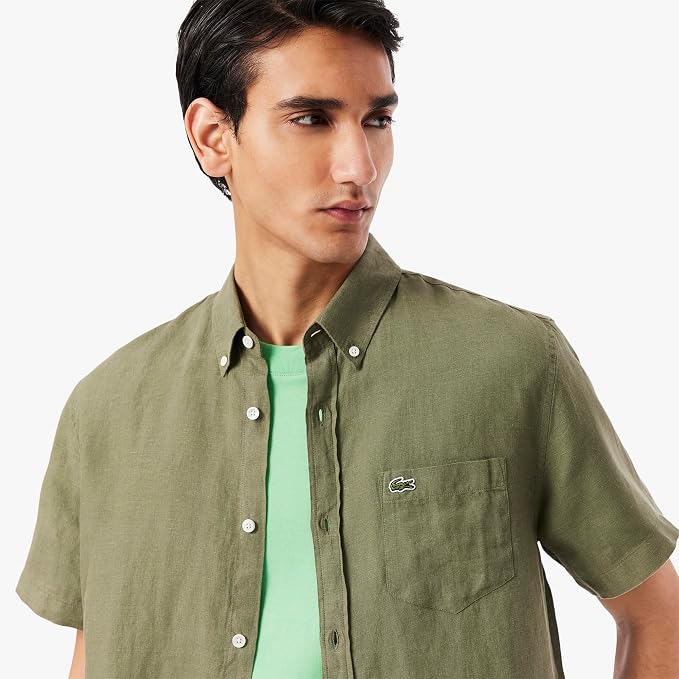 Lacoste Linen Shirt in Green