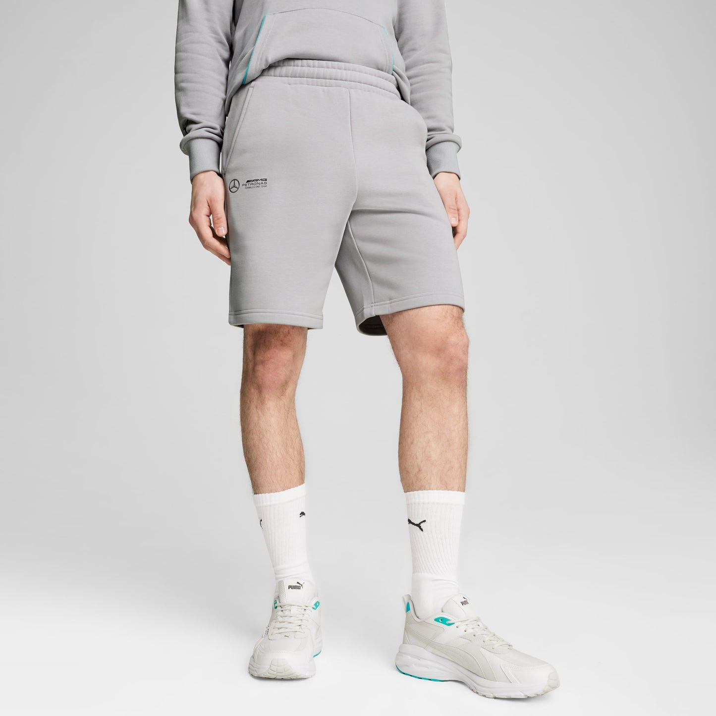 Puma X BMW Petronas Regular Fit Shorts In Grey