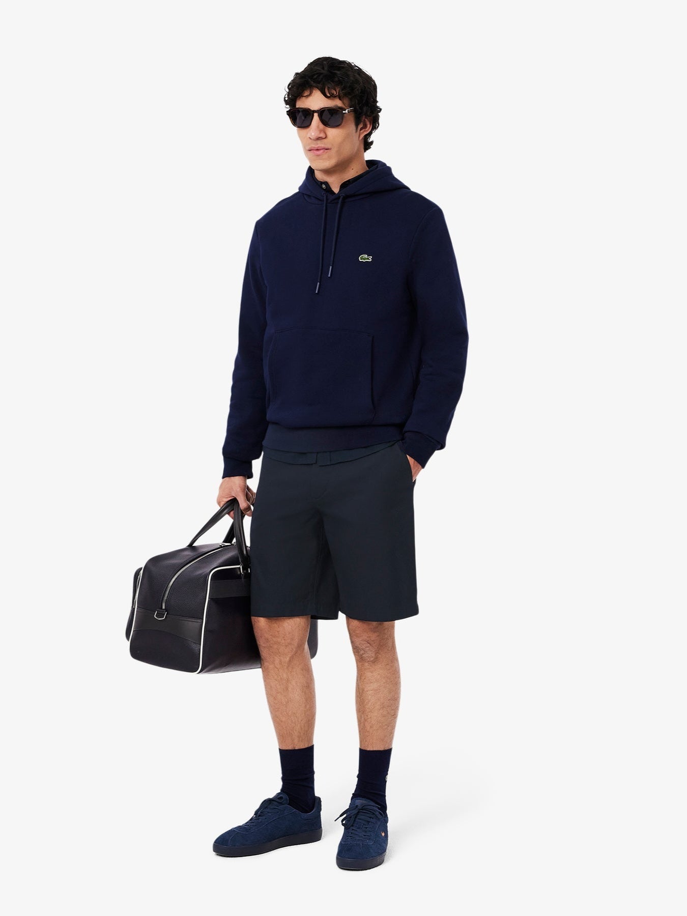 Lacoste Regular Fit Stretch Cotton Chino Bermuda Short In Navy