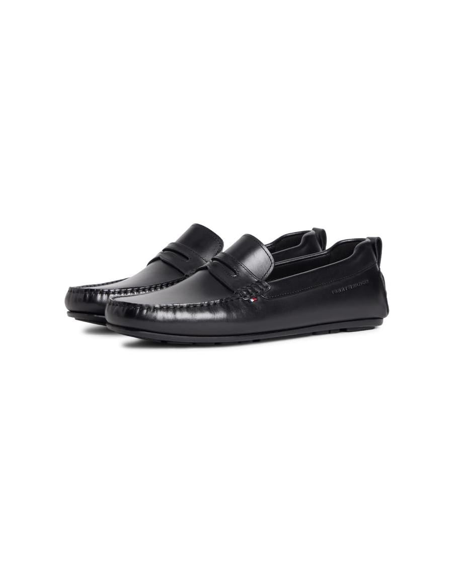 Leather slip-on Loafers in black