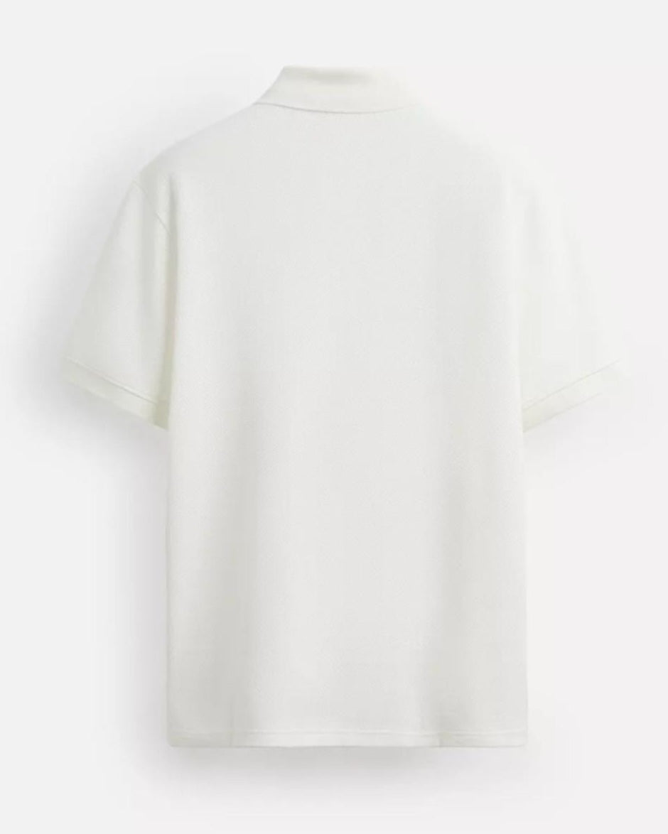 Zara Textured Polo in White