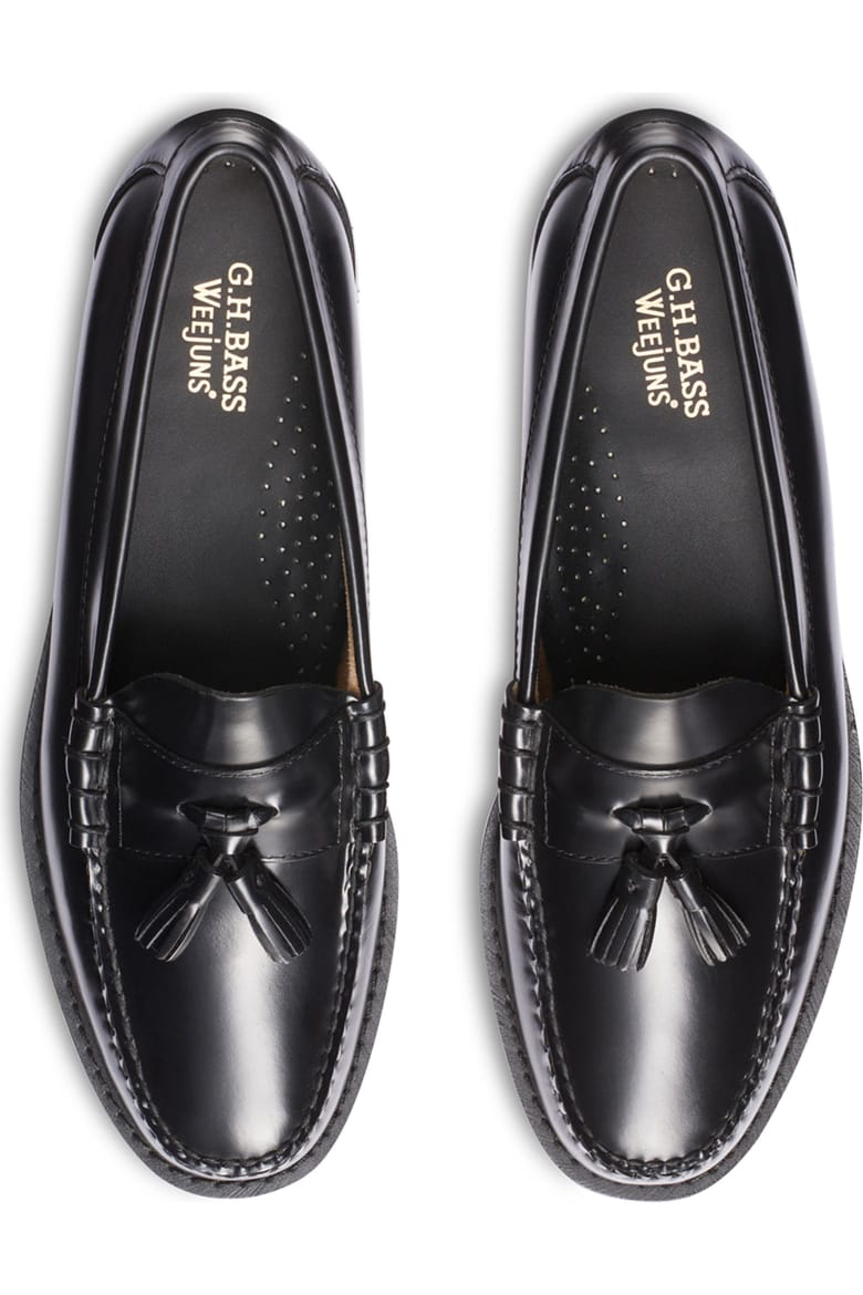 G.H.BASS Weejuns Lennox Tassel Leather Loafers in Black