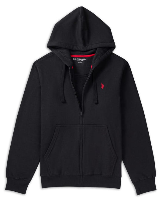 Us Polo Assn Fleece Full Zip Logo Hoodie With Pockets
