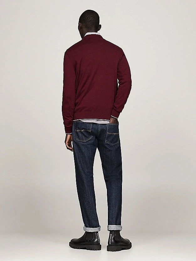 Tommy Hilfiger Pima Cotton Crewneck Sweater In Red