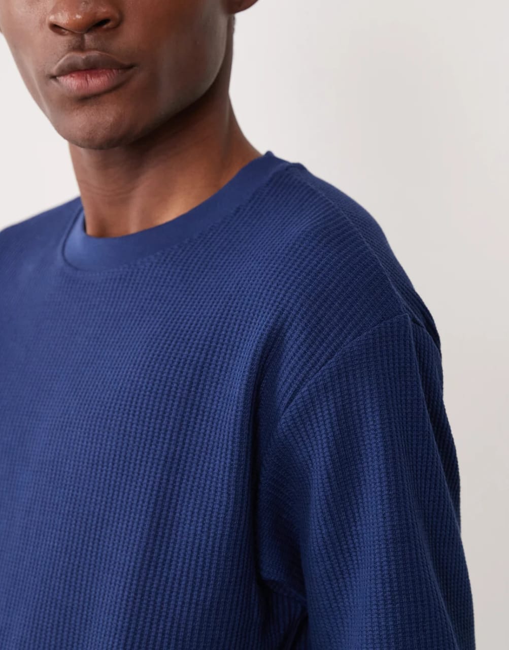 Regular Fit Navy Heavyweight Textured T-shirt
