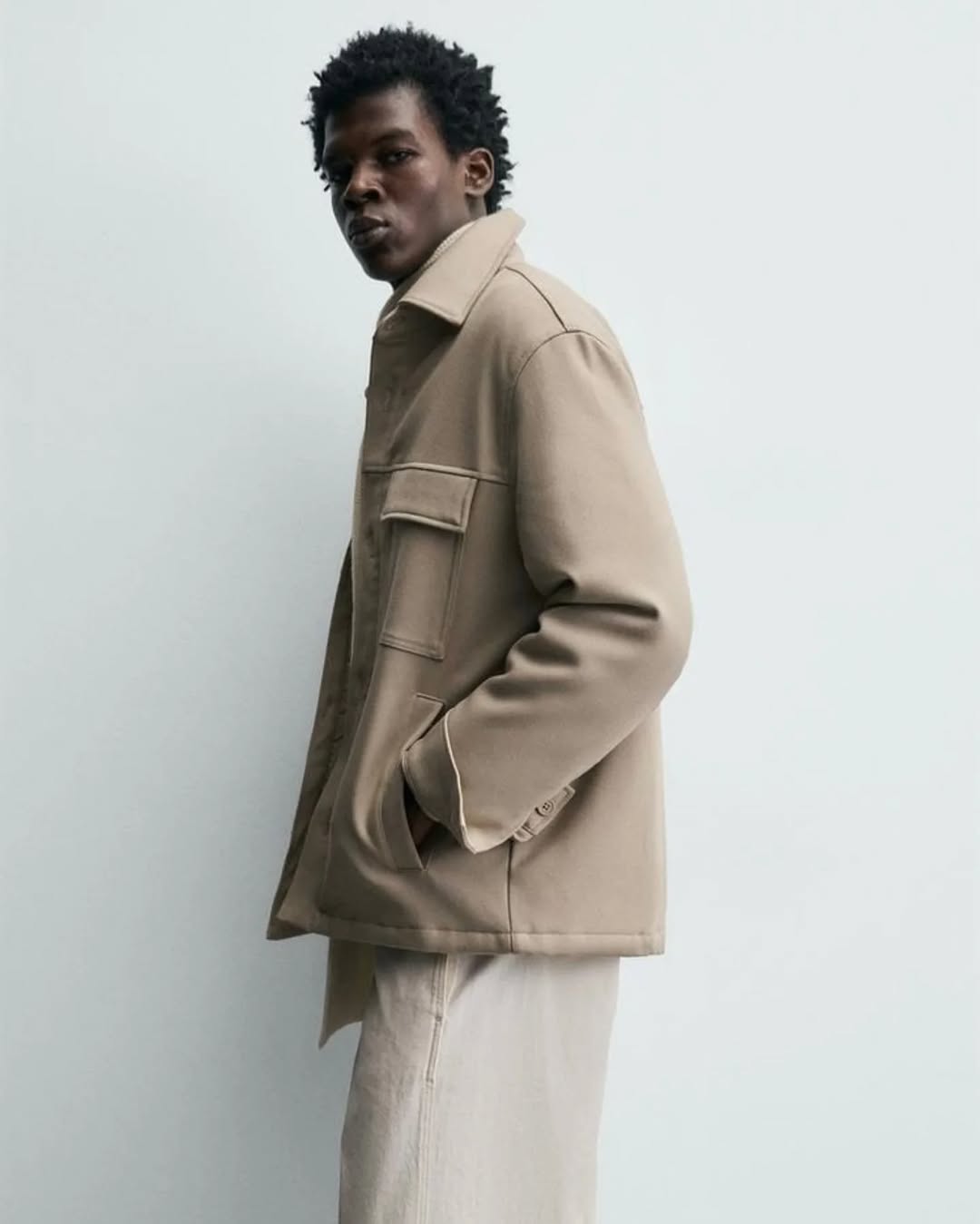 Regular fit collared overshirt Coat & jackets