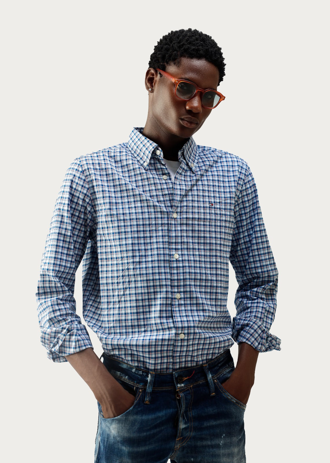 Tommy Hilfiger Blue Plaid Shirt