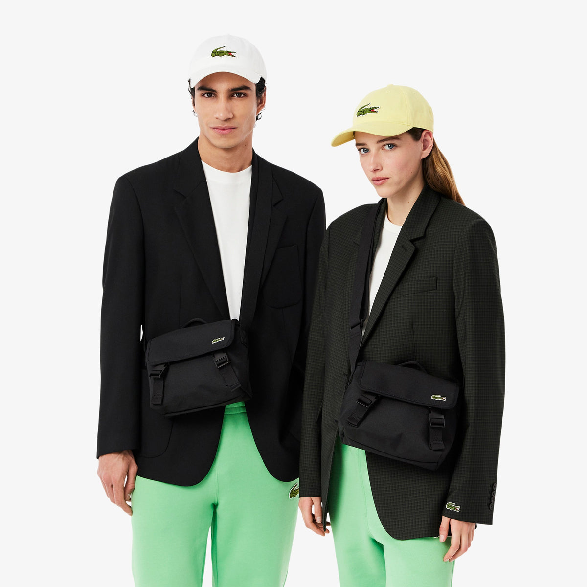 Lacoste Neocroc Messenger Bag In Black