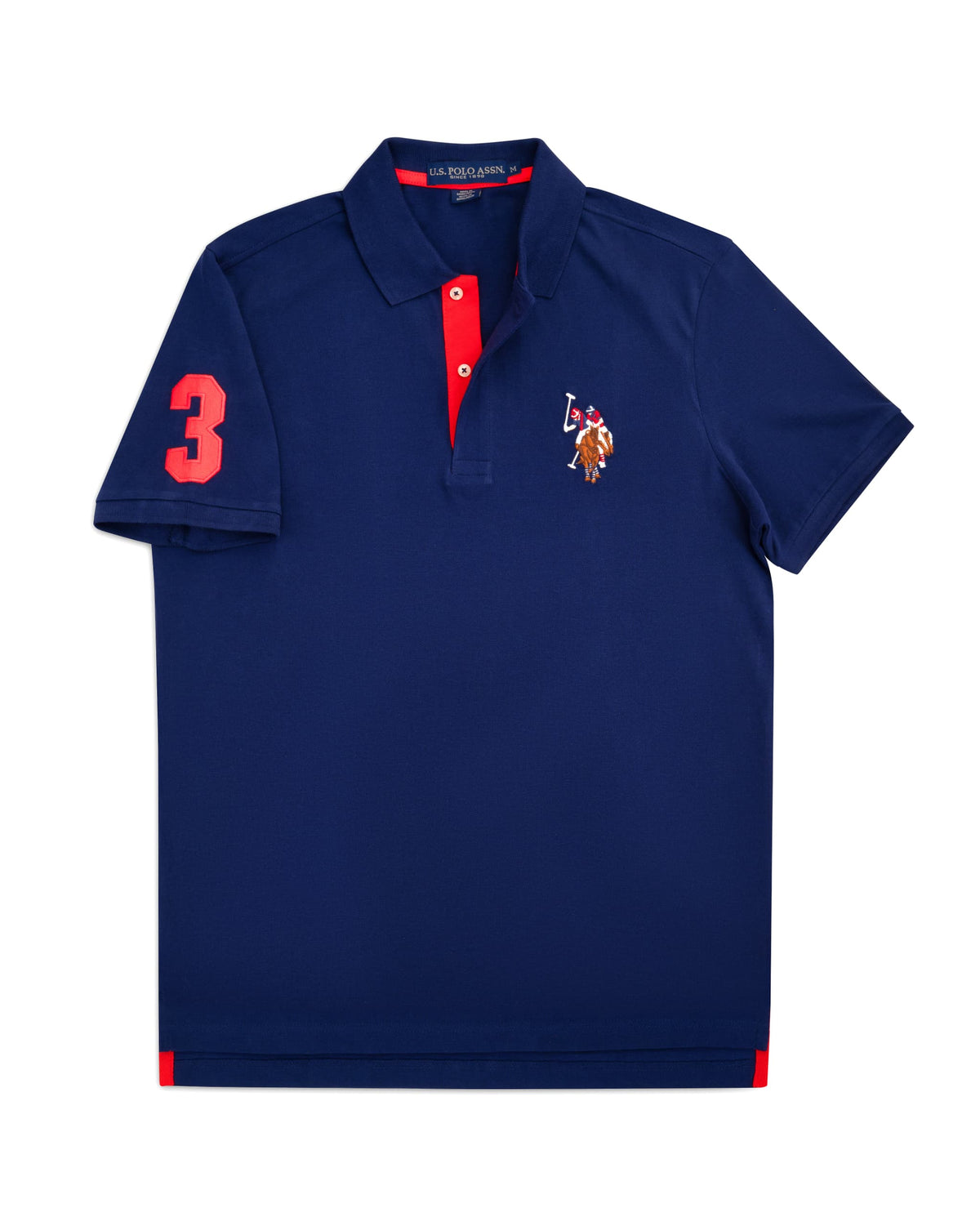 Regular Fit Pique Polo Shirt in Navy