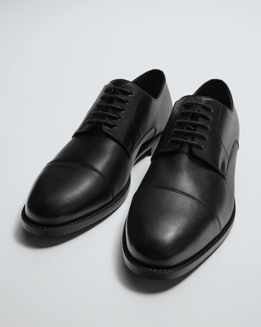 Zara Derby Leather Shoes in Black