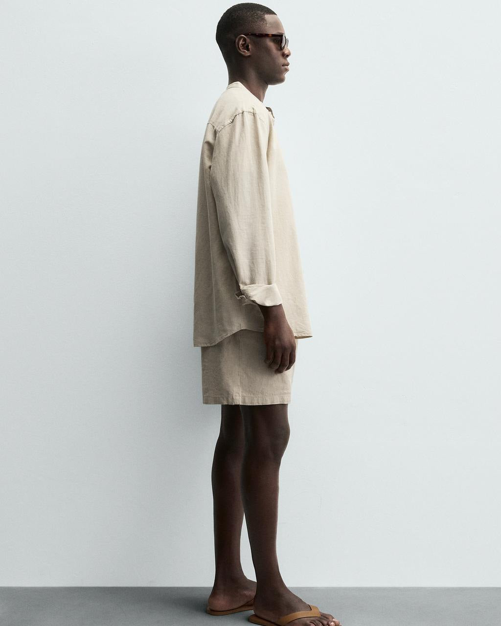 Zara Relaxed Fit Cotton-Linen Shirt