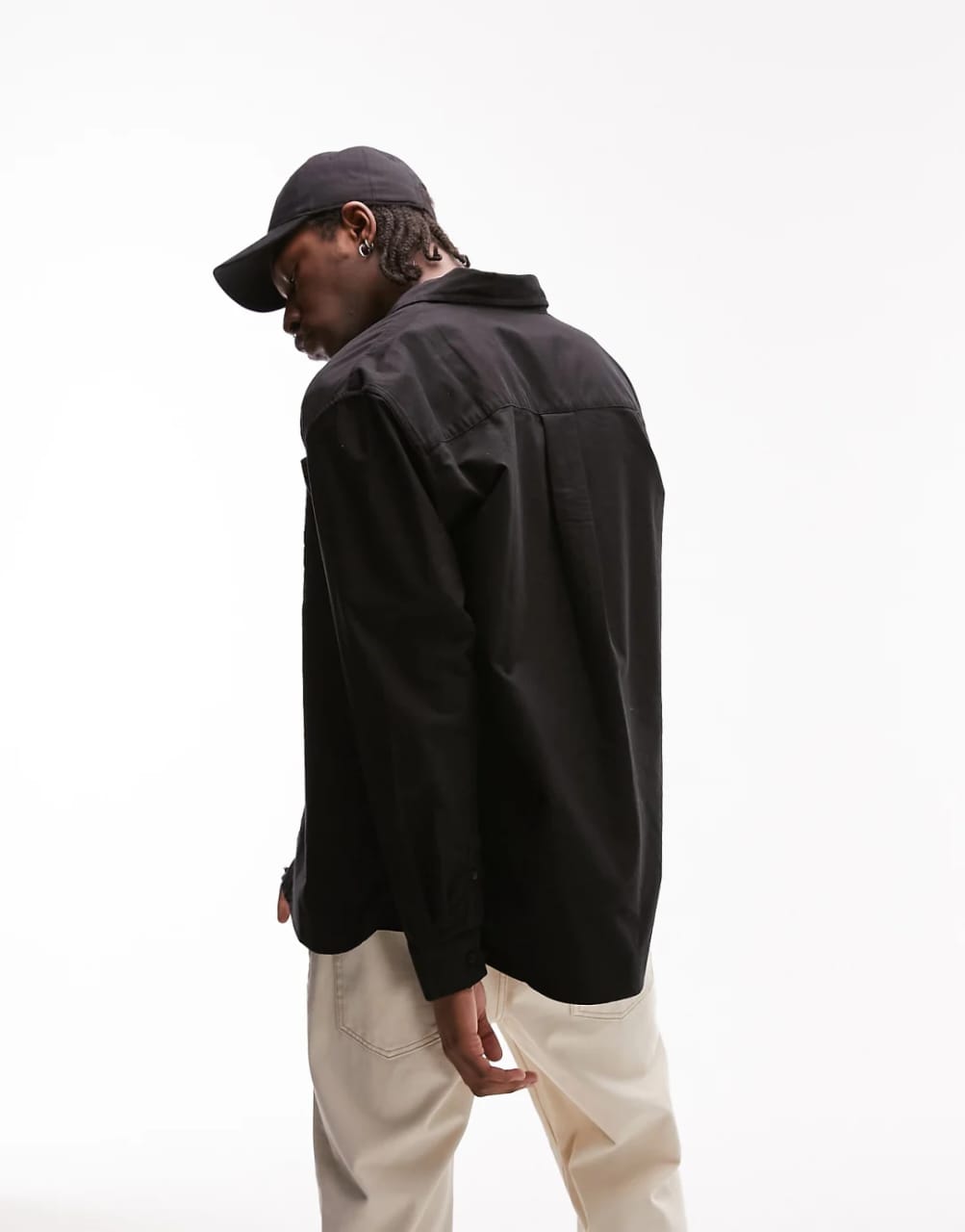Topman Relaxed Fit Black Shirt
