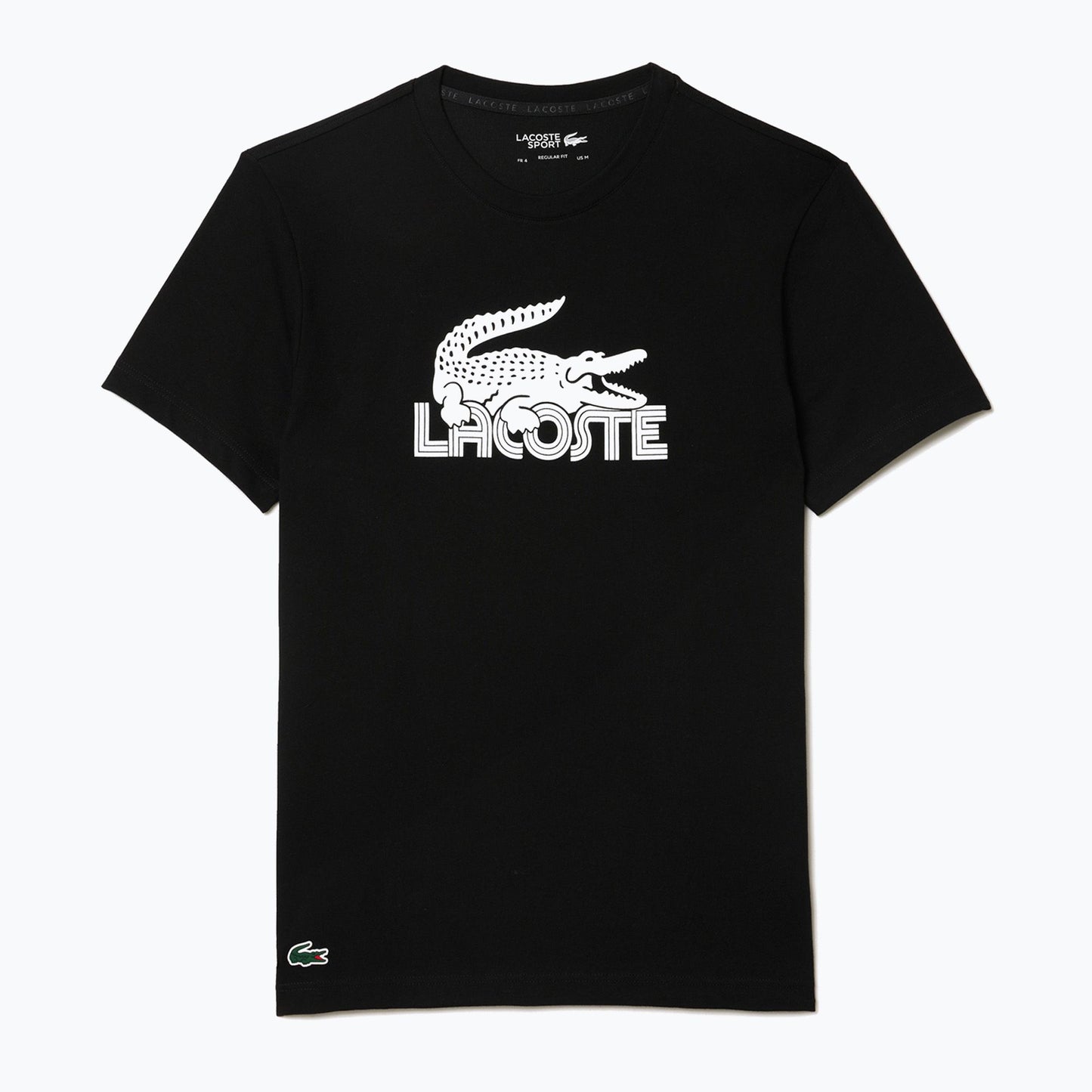 Lacoste Regular Fit Ultra Dry Logo Sport T-Shirt In Black
