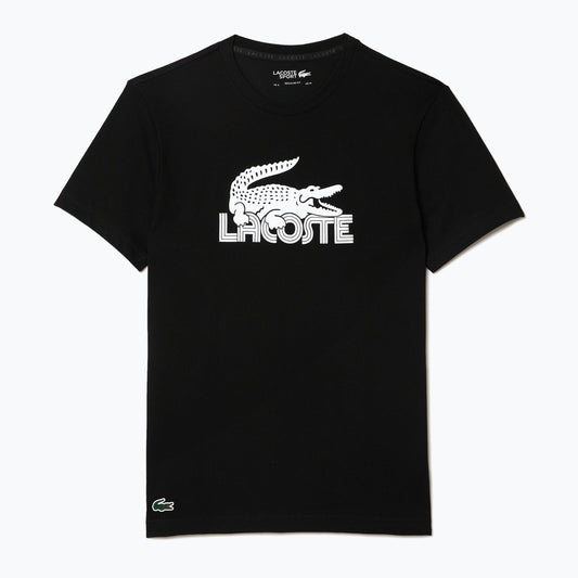 Lacoste Regular Fit Ultra Dry Logo Sport T-Shirt In Black