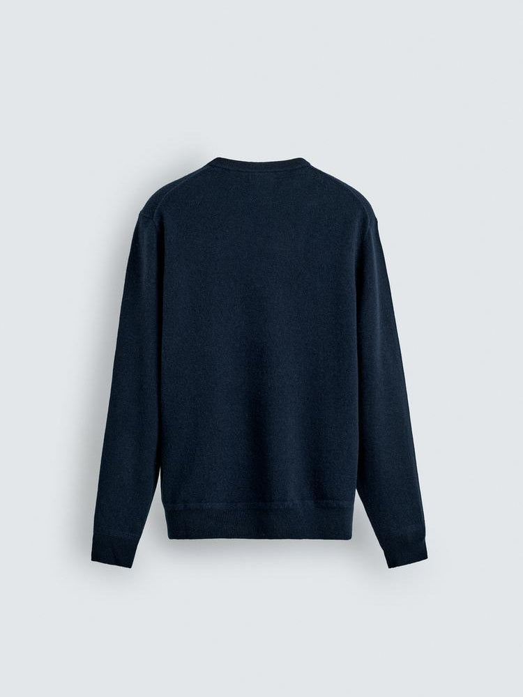 Zara Regular Fit Wool Blend Sweater In Navy