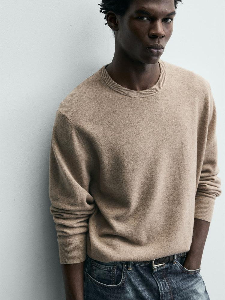 Zara Classic Fit Cashmere-Wool Blend Knit Sweater