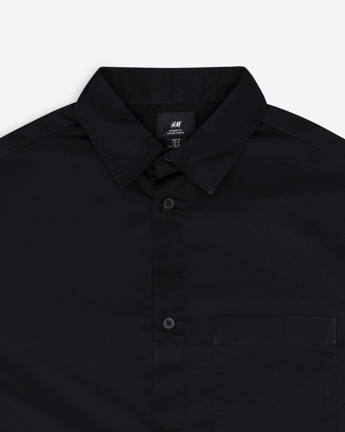 H & M Relaxed Fit Short-Sleeved Shirt In black