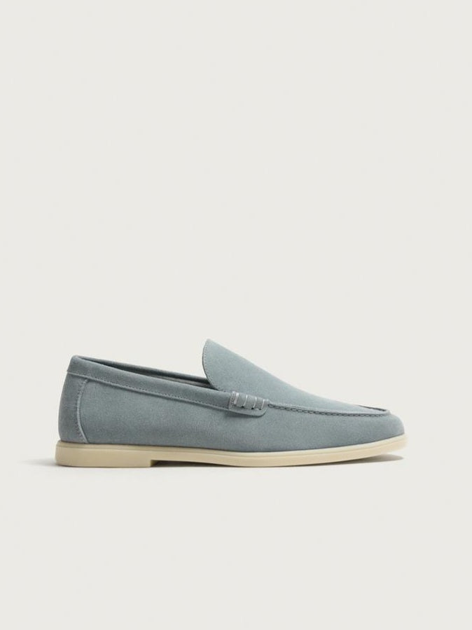 Zara Casual Leather Loafer In Blue