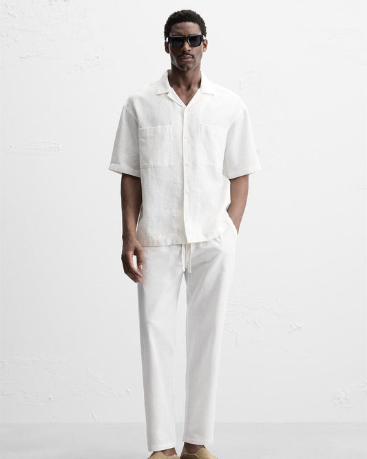 Zara Off-White Linen Shirt