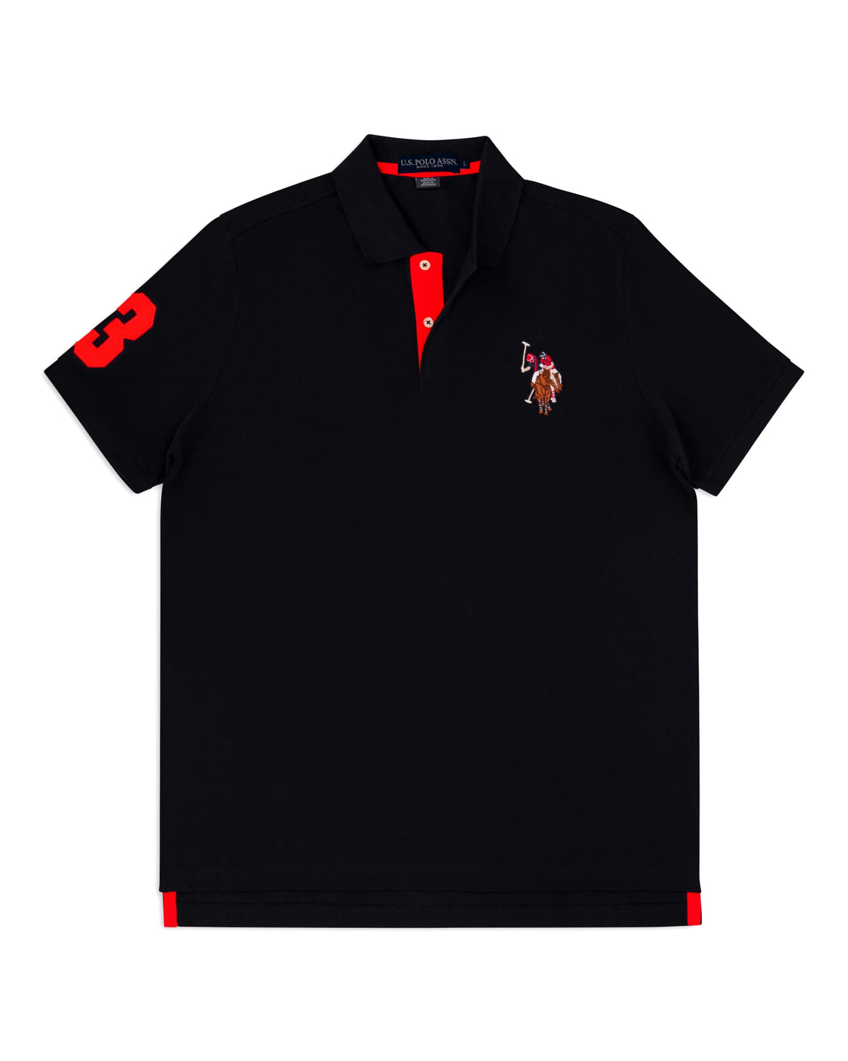 Regular Fit Pique Polo Shirt in Black