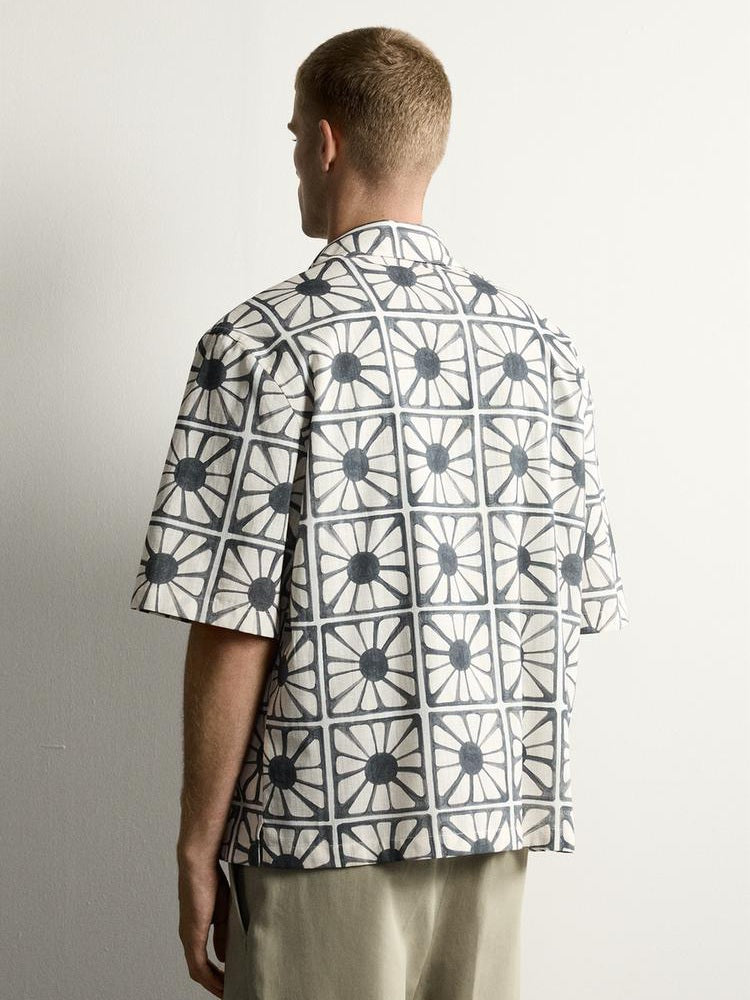 Zara Relaxed Fit Mosaic Print Shirt