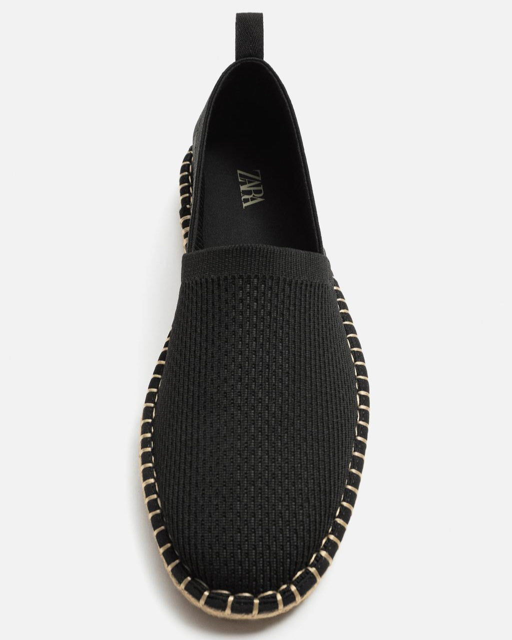 Zara Knitted Fabric Espadrilles in Black