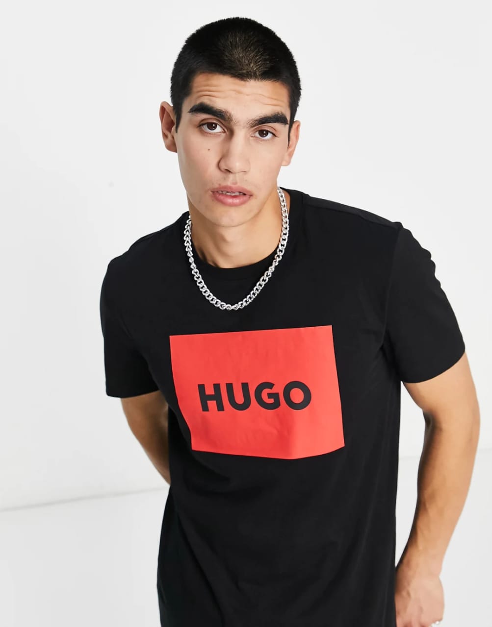 Hugo Boss Regular Fit Dulive Box Logo T-Shirt In Black