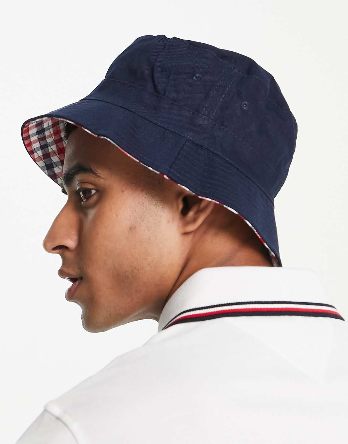 Ben Sherman Gingham Reversible Bucket Hat