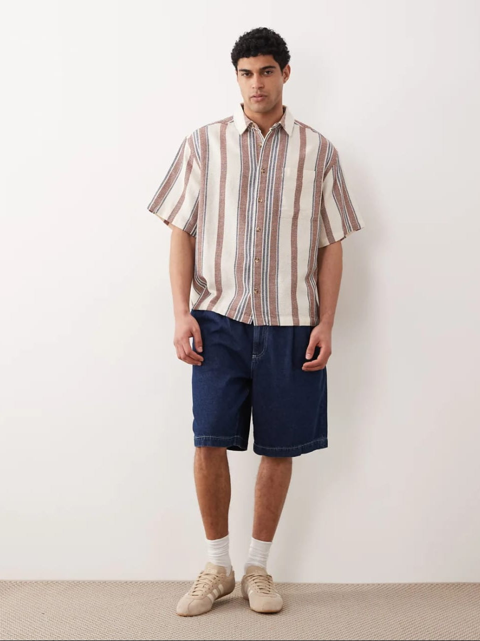 Asos Oversized Textured Stripe Shirt