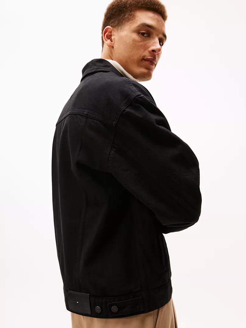 Men's Black Relaxed Washed Denim Jacket