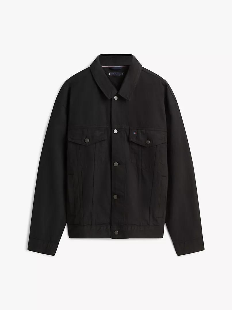 Men's Black Relaxed Washed Denim Jacket