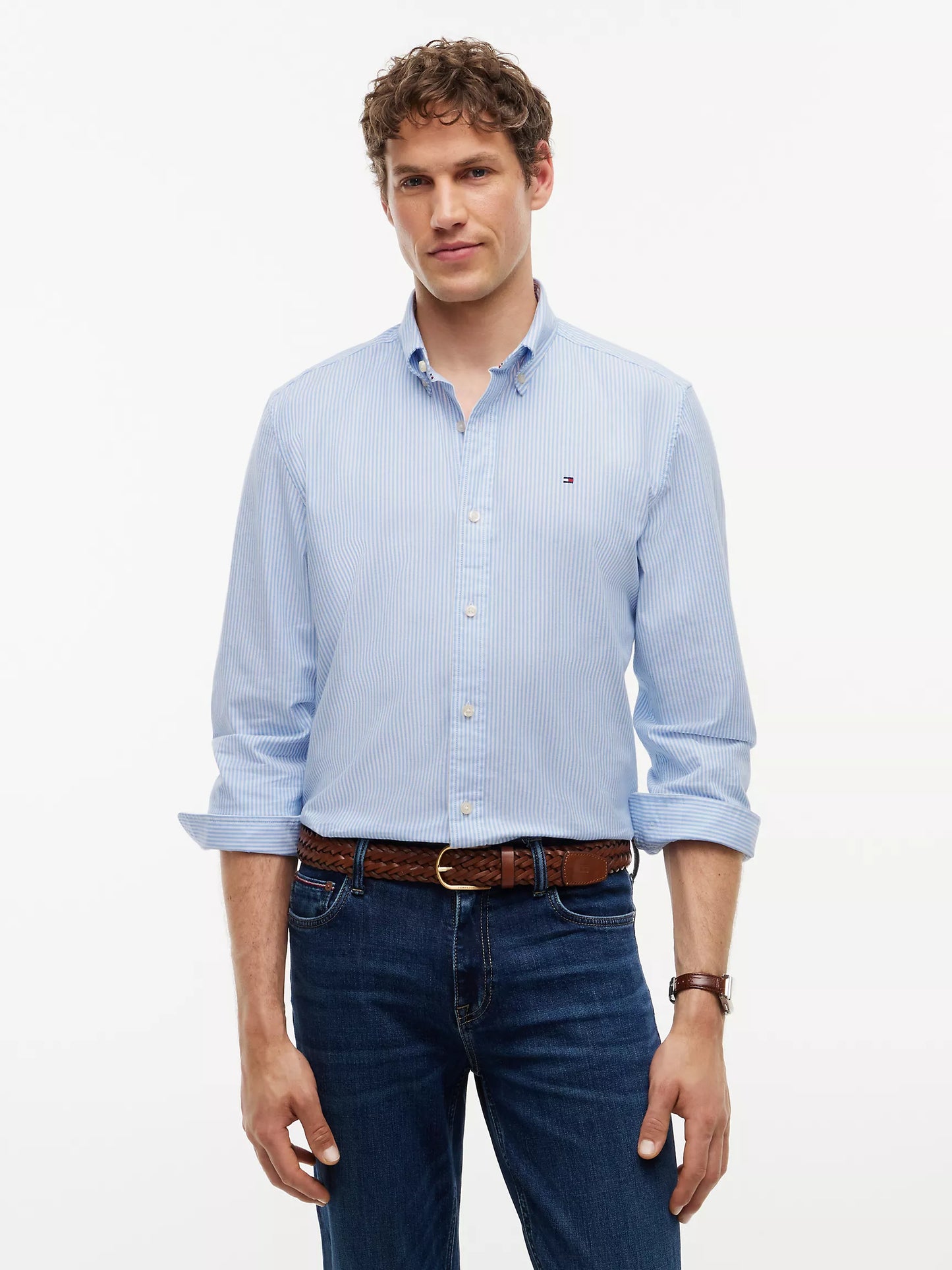 Tommy Hilfiger Regular Fit Stripe Stretch Oxford Shirt