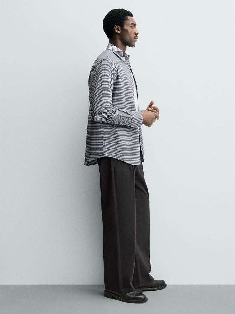 Zara Regular Fit Cotton Checks Shirt