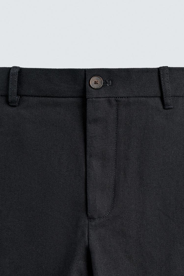 Zara Regular Fit Textured Pants in Navy