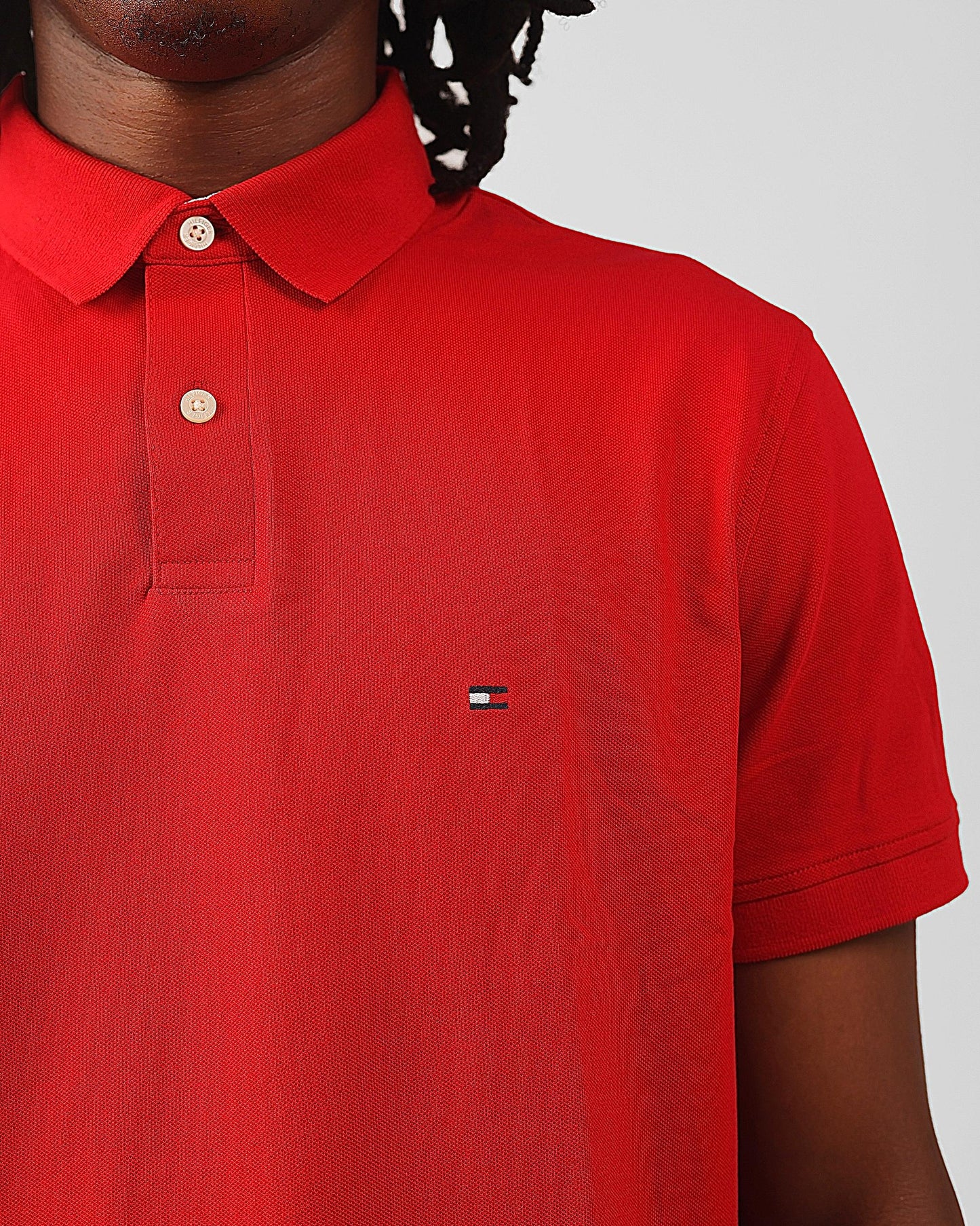 Tommy Hilfiger Regular Fit Red Short-Sleeve Stretch Polo
