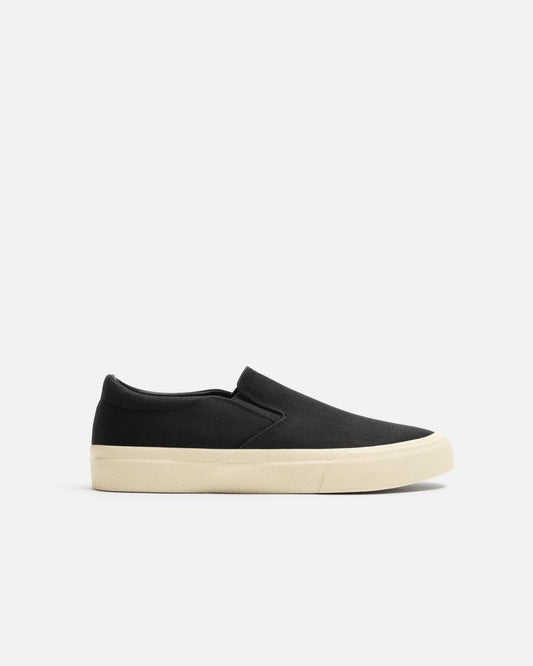 Zara Fabric Laceless Trainers in Black