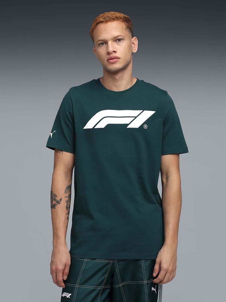 Puma Regular Fit Essentials Logo T-Shirt in Green