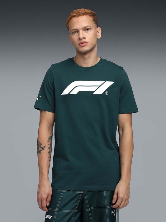 Puma Regular Fit Essentials Logo T-Shirt in Green