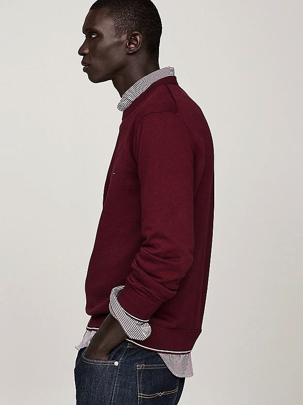 Tommy Hilfiger Pima Cotton Crewneck Sweater In Red