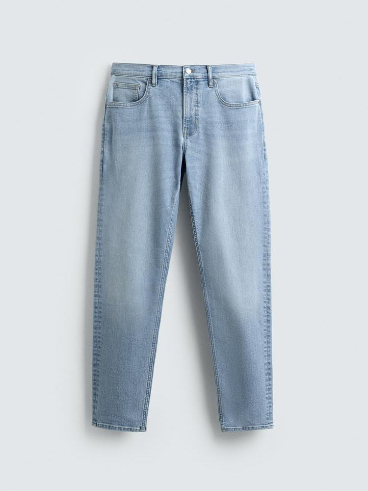 Zara Basic Slim Fit Denim Pants in Blue