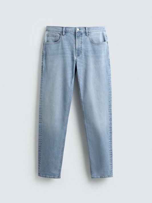 Zara Basic Slim Fit Denim Pants in Blue