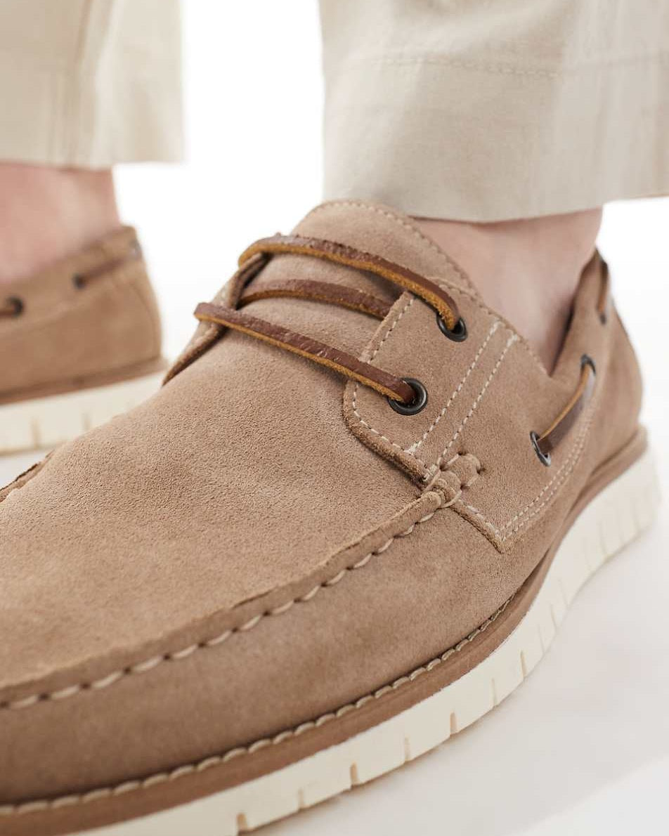 Asos Stone Suede Boat Shoes